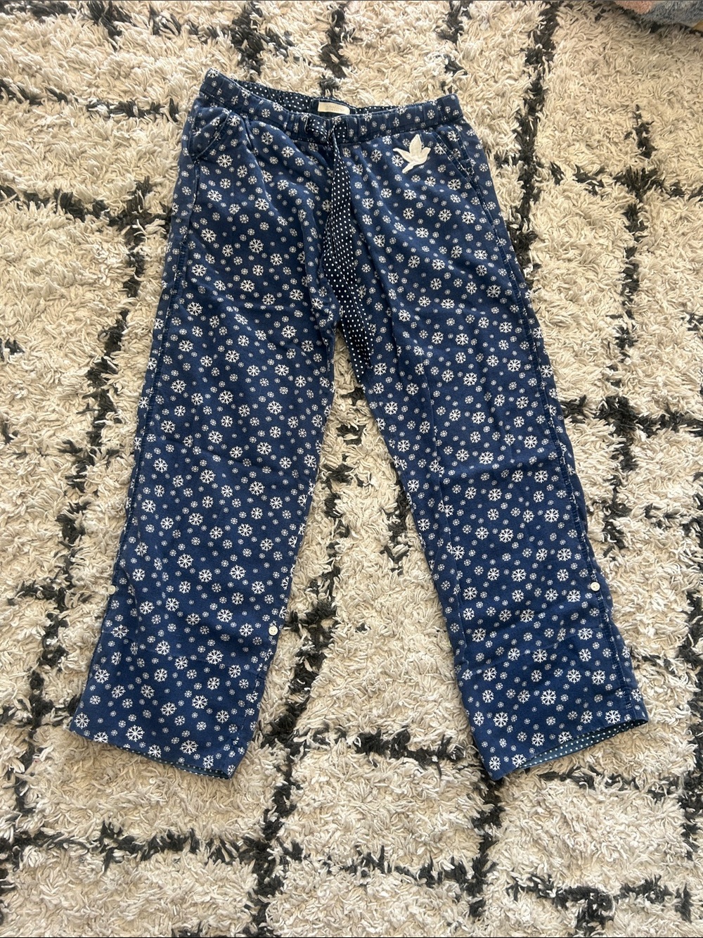aerie Navy Blue Floral Drawstring Joggers